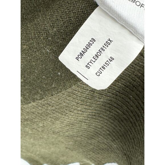 Market & Spruce Green Lightweight Faux Leather Trim Open Front Cardigan Womens M - Picture 8 of 9